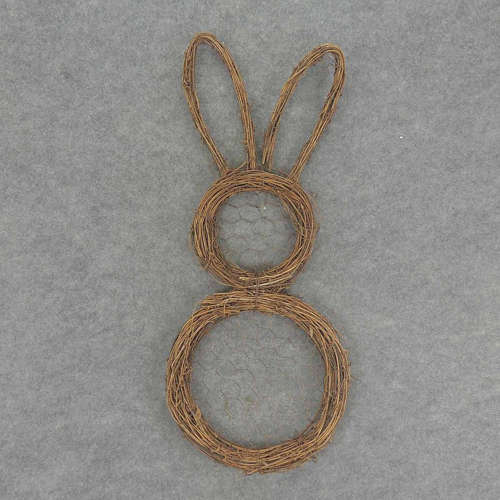 BUNNY WREATH TWIG 12x25" (PLAIN)