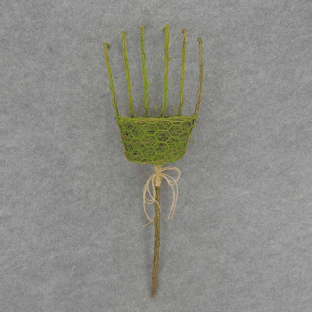 RAKE PLANTER TWIG/MOSS SMALL 8x28"