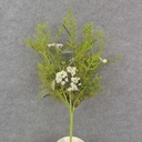 21" MIXED FOLIAGE BUSH H/WRAP W/CREAM QAL