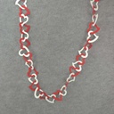 66" HEART CHAIN GARLAND RED/WHITE