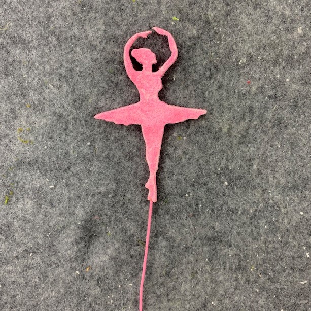 BALLERINA 6.5" X 4" W/14" PICK PINK (6/BAG)