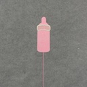 4" BABY BOTTLE W/14" PICK (6/BAG) PINK SMALL