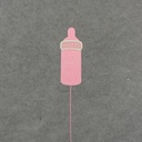 BABY BOTTLE 4&quot;  W/14&quot; PICK (6/BAG)   PINK  SMALL