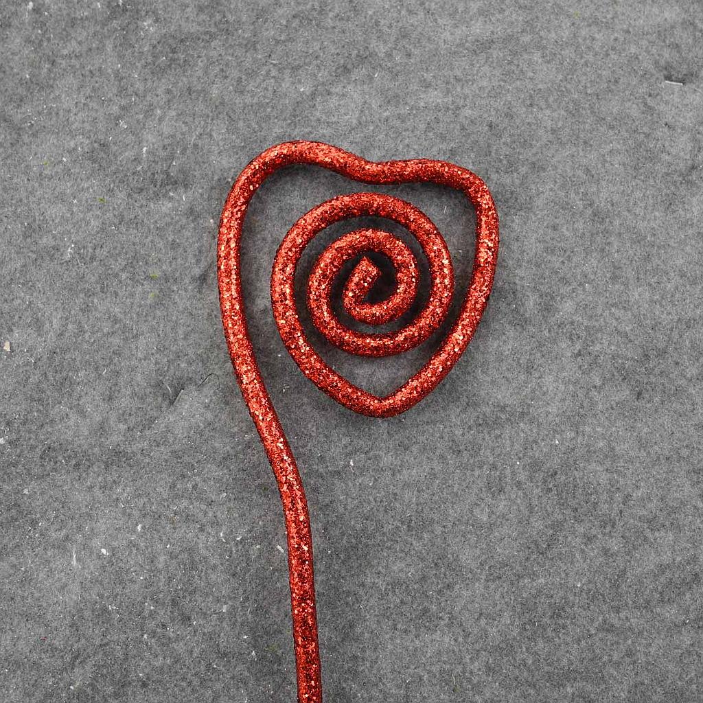 15" SPRIAL HEART PICK W/GLITTER