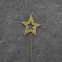 STAR OUTLINE PICK 18" (6/BAG) GOLD GLITTER