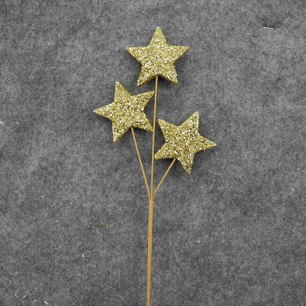 [SA8230-GLD] 19" STAR PICK X3 (6/BAG) LARGE GOLD
