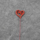 HEART SPIRAL PICK W/GLITTER 17" (6/BAG)   RED