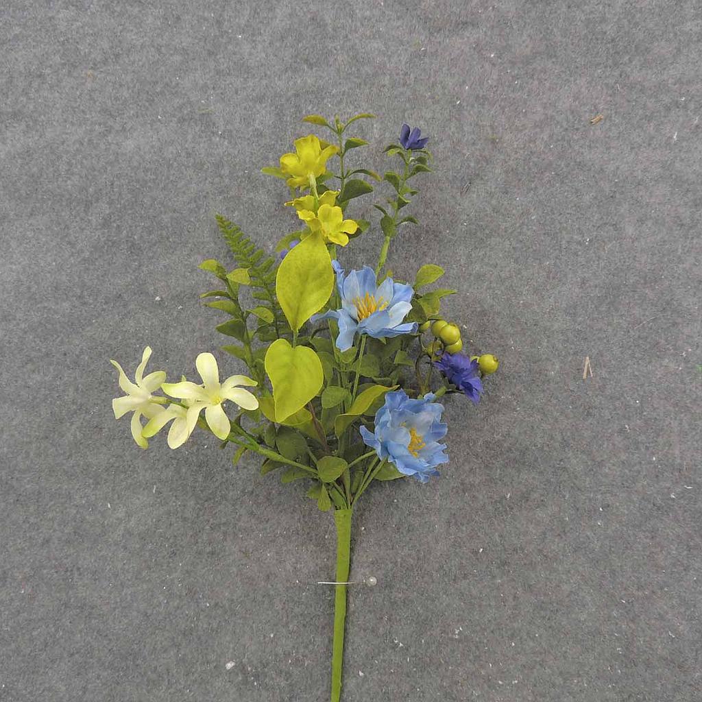 12" FOLIAGE PICK W/MIXED FLOWER