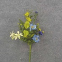 12" FOLIAGE PICK W/MIXED FLOWER
