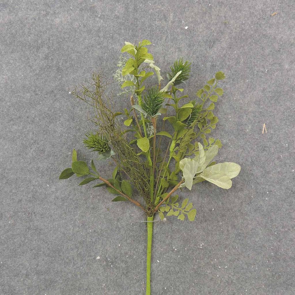 12" MIXED FOLIAGE/PINE PICK W/MOSS