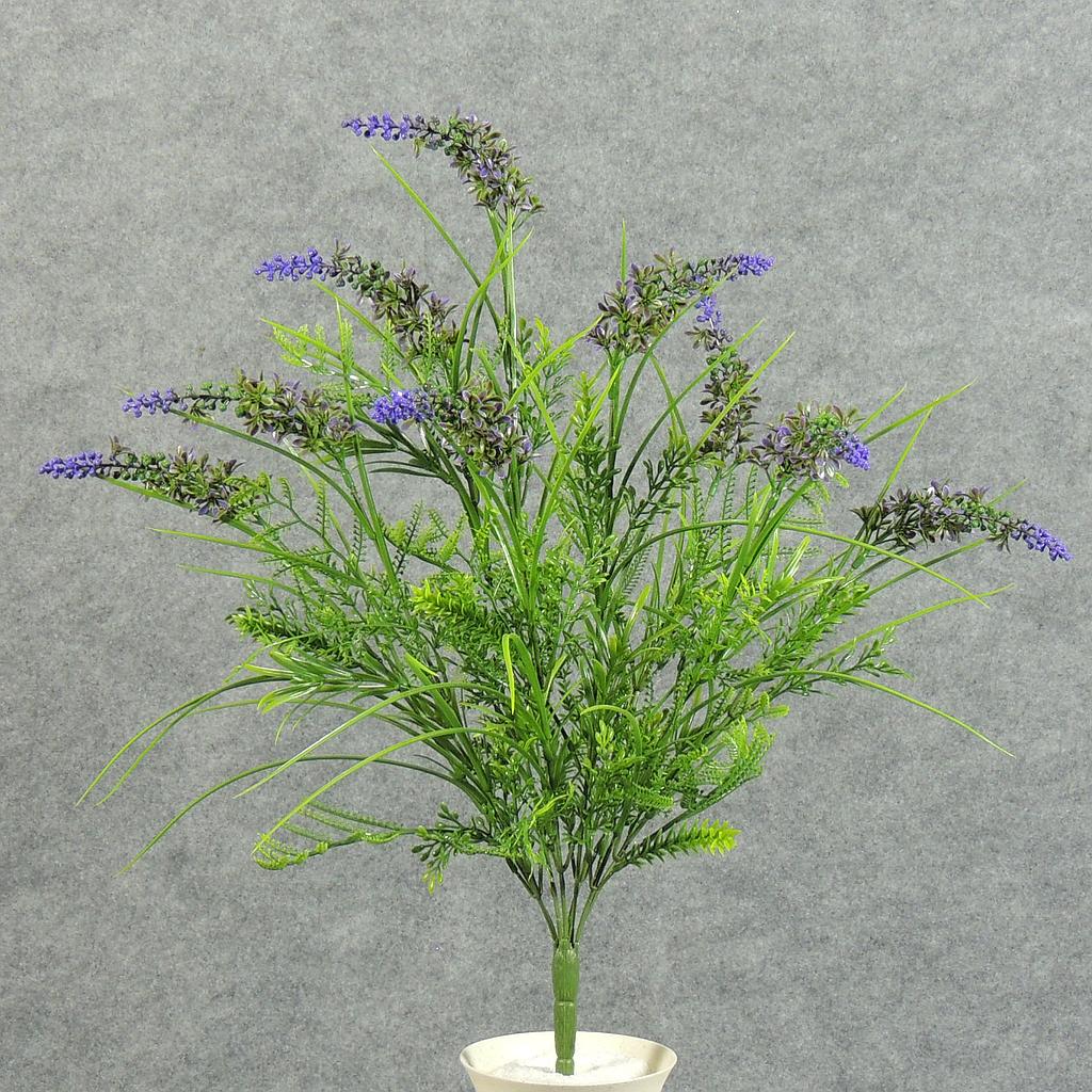 [SB308-PUR] 22" STAR FLOWER LEAF BUSH PURPLE