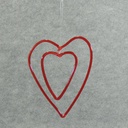 HEART DOUBLE 10" HANGING  RED