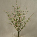 23.5" CROSS PLUM LEAF BUSH PINK