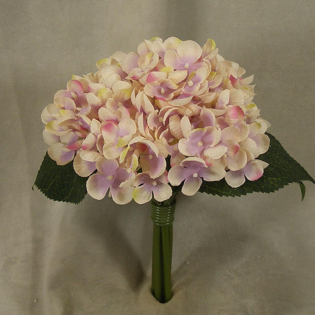 HYDRANGEA BOUQUET X6 9"  CREAM/LAVENDER