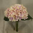 HYDRANGEA BOUQUET X6 9"  CREAM/LAVENDER