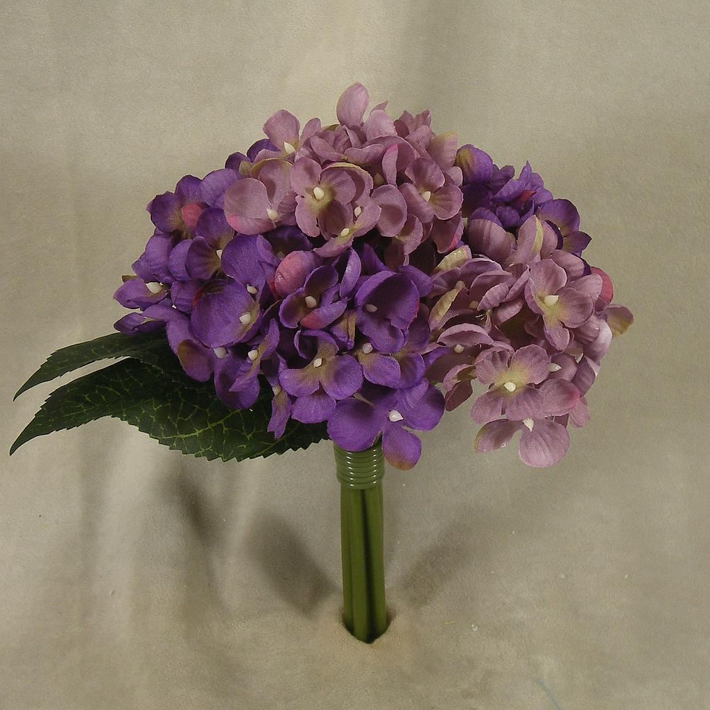 HYDRANGEA BOUQUET X6 9"  PURPLE