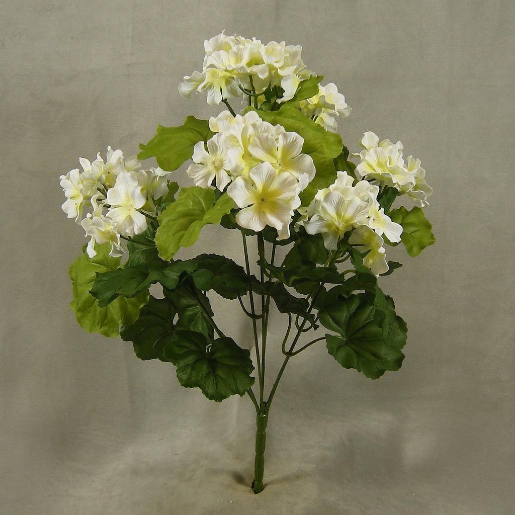 [SB4033-WHT] 18" GERANIUM BUSH X7 WHITE
