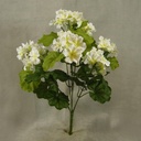 18" GERANIUM BUSH X7 WHITE
