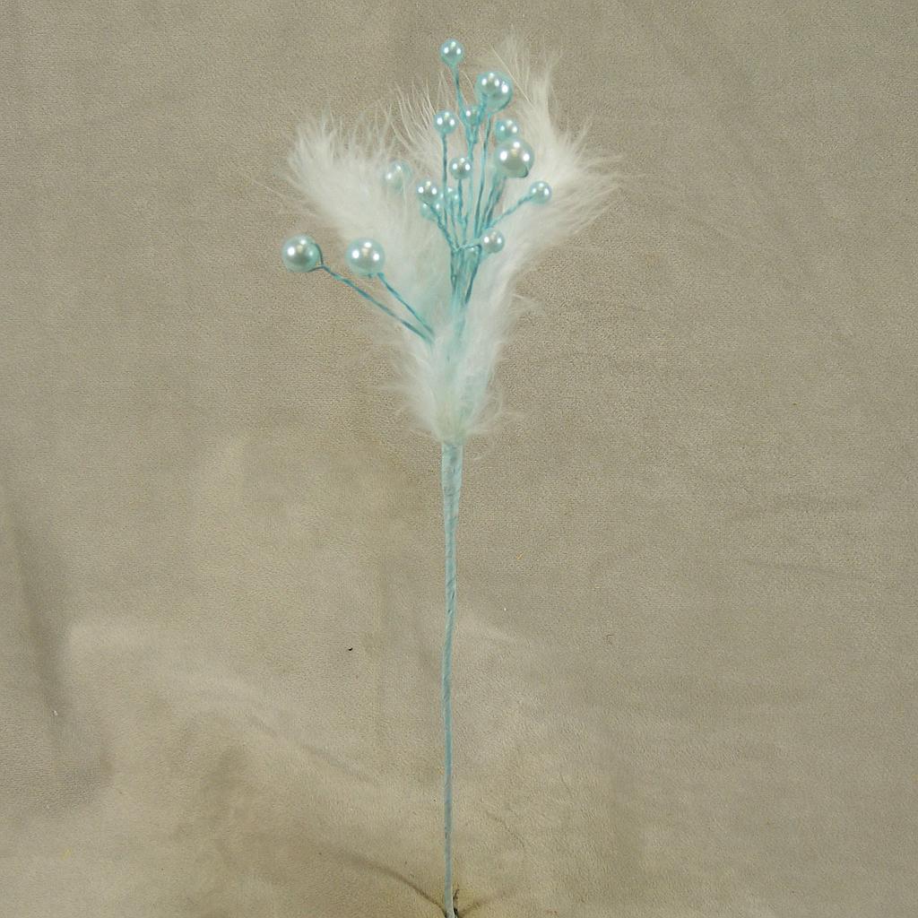 11" PEARL/FEATHER PICK (6/BAG) BLUE