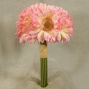 GERBERA DAISY BOUQUET X9 10.5"  LIGHT PINK