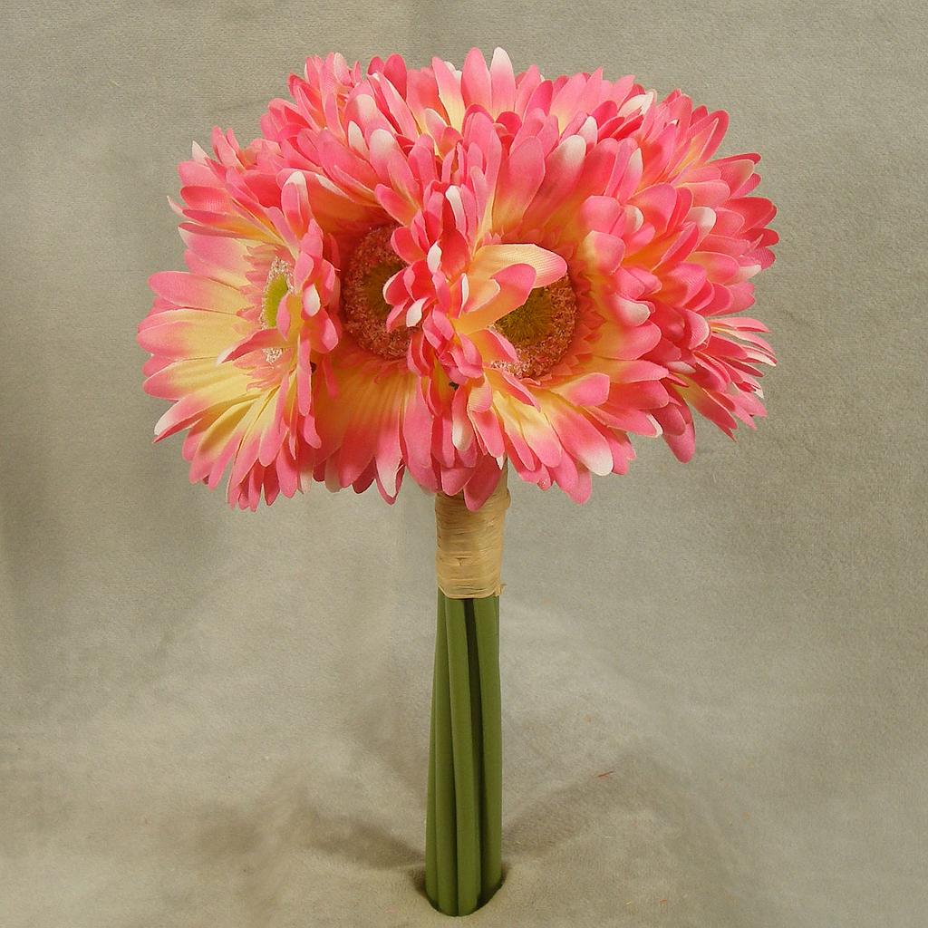 GERBERA DAISY BOUQUET X9 10.5"  PINK