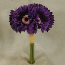 GERBERA DAISY BOUQUET X9 10.5"  PURPLE