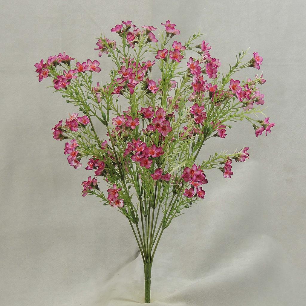 [SB4235-HPK] 18" WAX FLOWER BUSH X9 HOT PINK