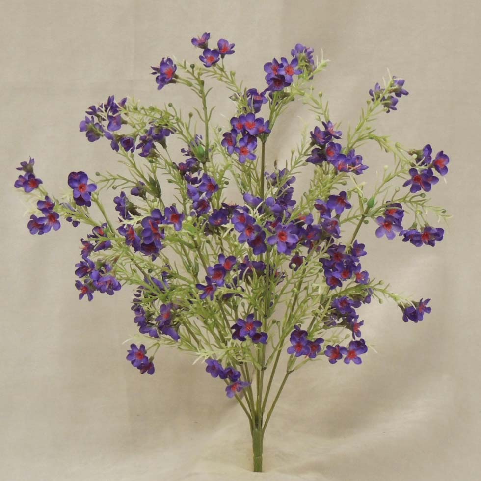 [SB4235-PUR] 18" WAX FLOWER BUSH X9 PURPLE
