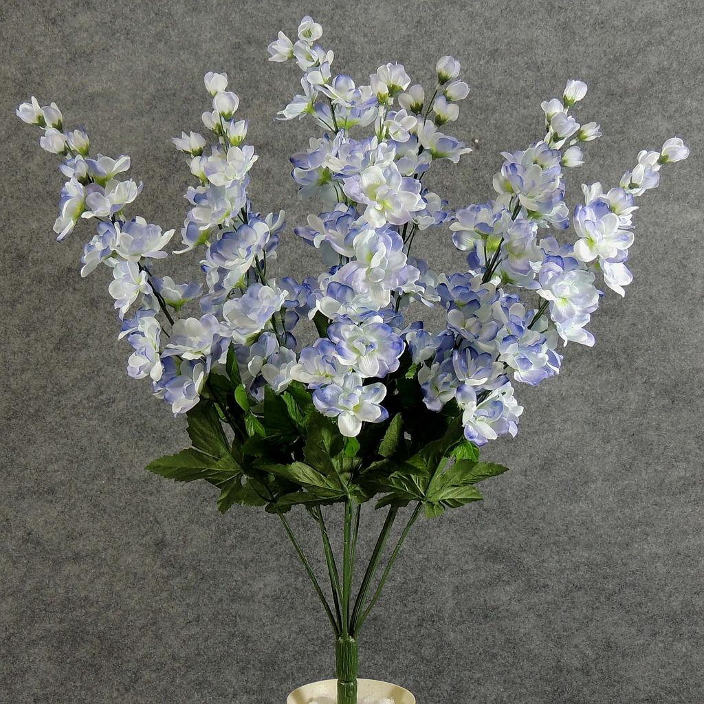 [SB5078-PWH] 25" DELPHINUM BUSH X9 PURPLE/WHITE