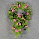 16" WREATH GERANIUM W/POT PINK