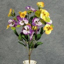 PANSY BUSH X5 PURPLE/YELLOW 21"