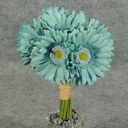 GERBERA DAISY BOUQUET X9 10.5"  TEAL