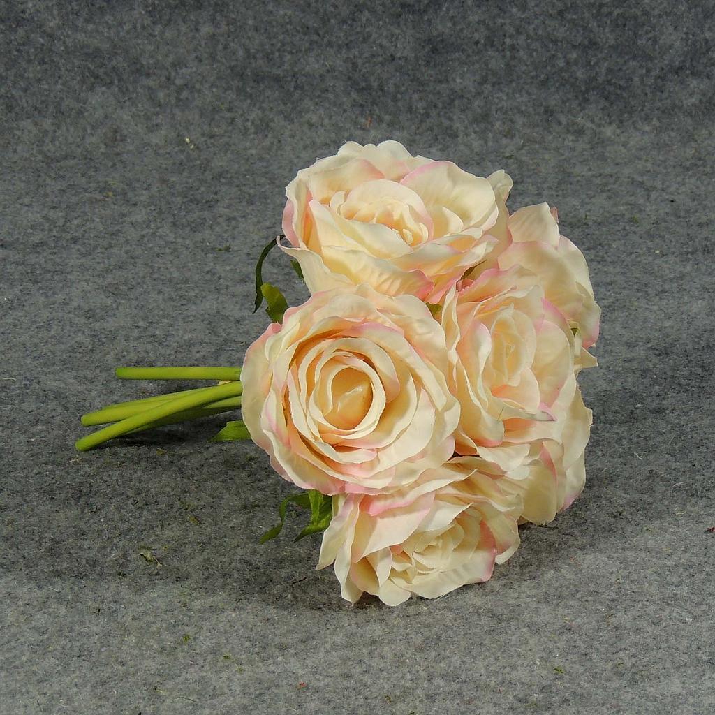 ROSE OPEN BOUQUET X6  CREAM/PINK