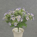 10" WILD FLOWER BUSH X7 w/BUDS PURPLE/WHITE