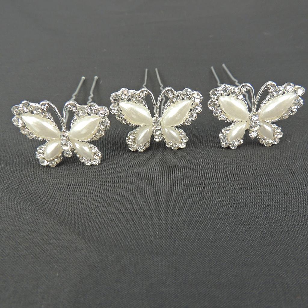 PEARL/GEM PIN 1&quot;x3&quot; BUTTERFLY   (12/BOX)