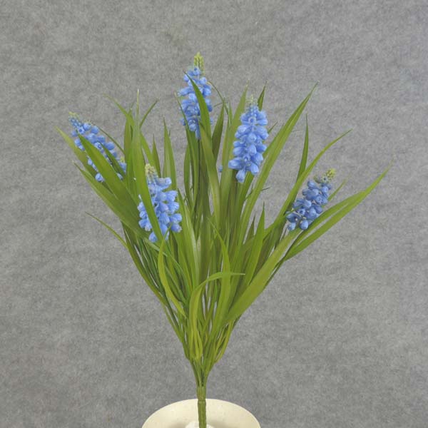 [SB6206-BLU] 14" HYACINTH BUSH X7 PLASTIC BLUE