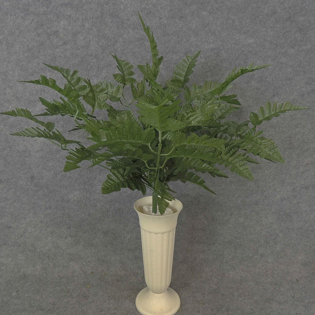 [SB6221] 16" LEATHER LEAF FERN BUSH X12