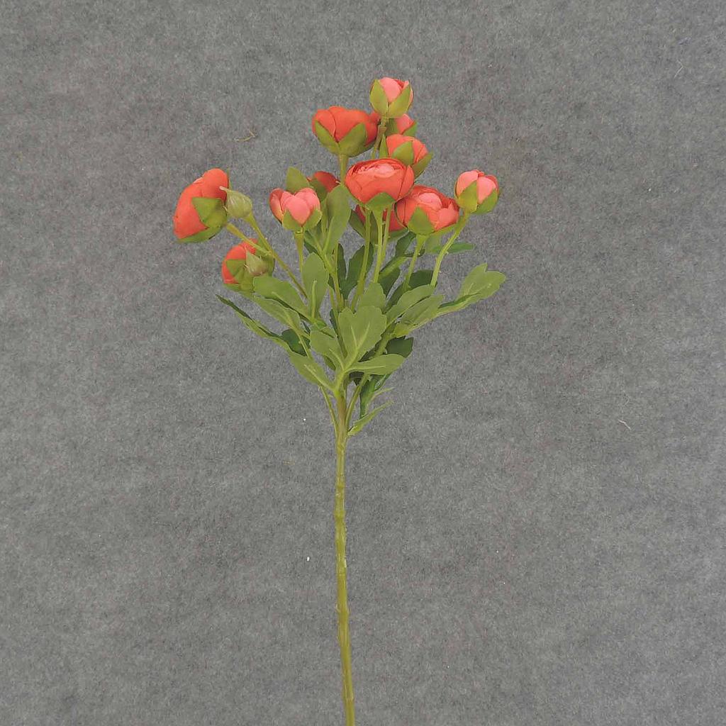 [SB6321-SAL] 22" RANUNCULUS MINI SPRAY X10 SALMON