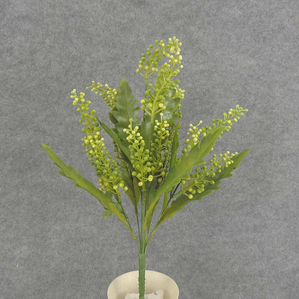 18" SEED/LEAF BUSH X6 PLASTIC GREEN