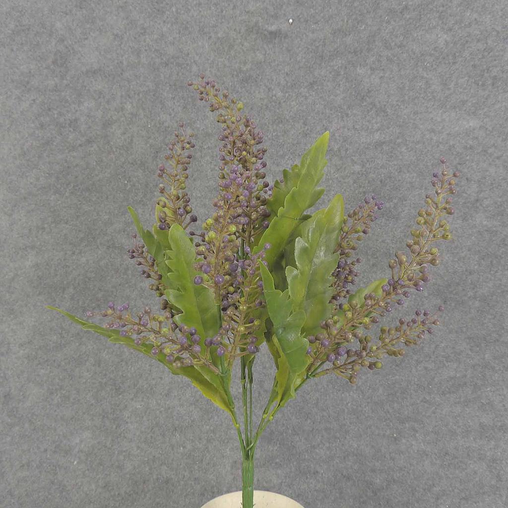 18" SEED/LEAF BUSH X6 PLASTIC PURPLE/GREEN