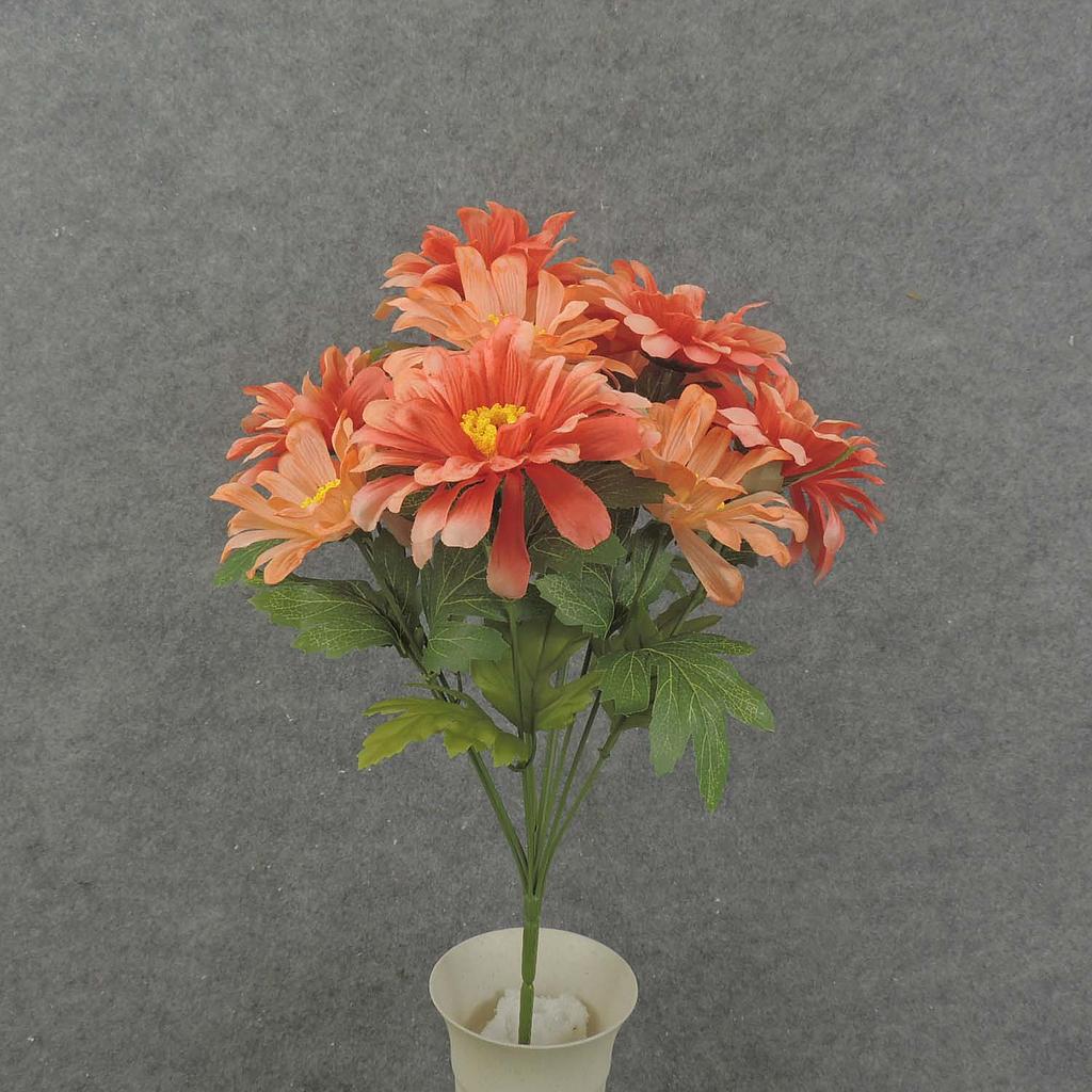 [SB8001-PCH] 17" ZINNIA BUSH X10 PEACH