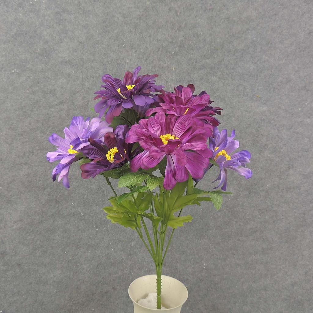 [SB8001-PUR] 17" ZINNIA BUSH X10 PURPLE