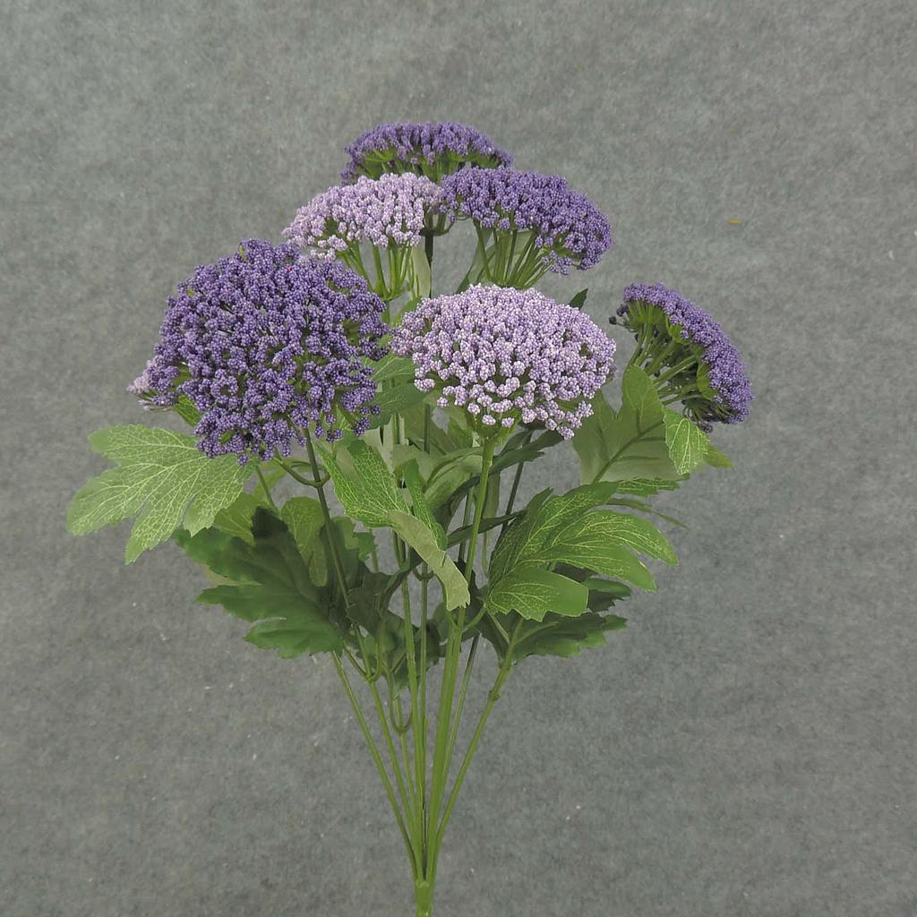 [SB8002-PUR] 17" QUEEN ANN' S LACE BUSH X9 PURPLE