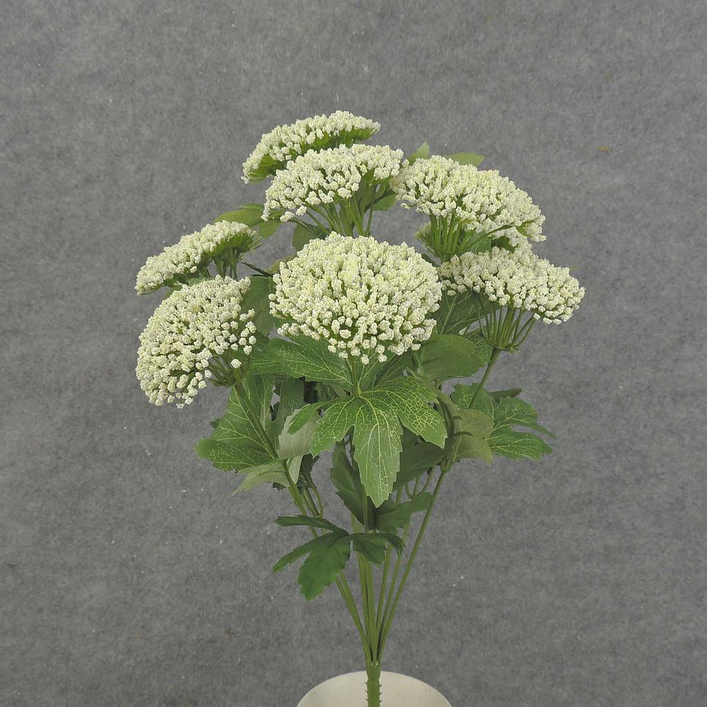 [SB8002-WHT] 17" QUEEN ANN' S LACE BUSH X9 WHITE