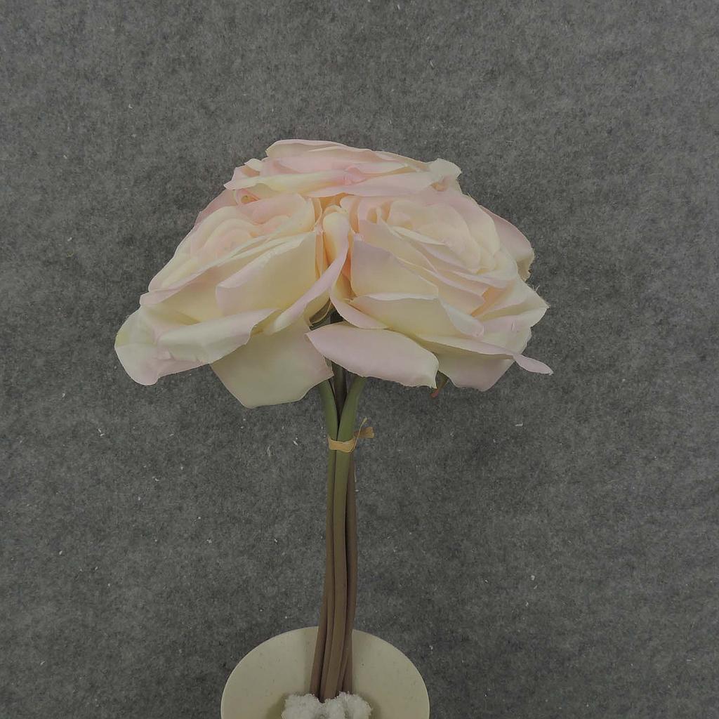 12" ROSE BUNDLE X5 4.5" dia CREAM/PINK