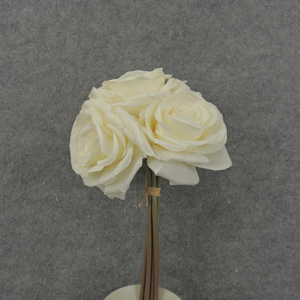12" ROSE BUNDLE X5 4.5" dia CREAM