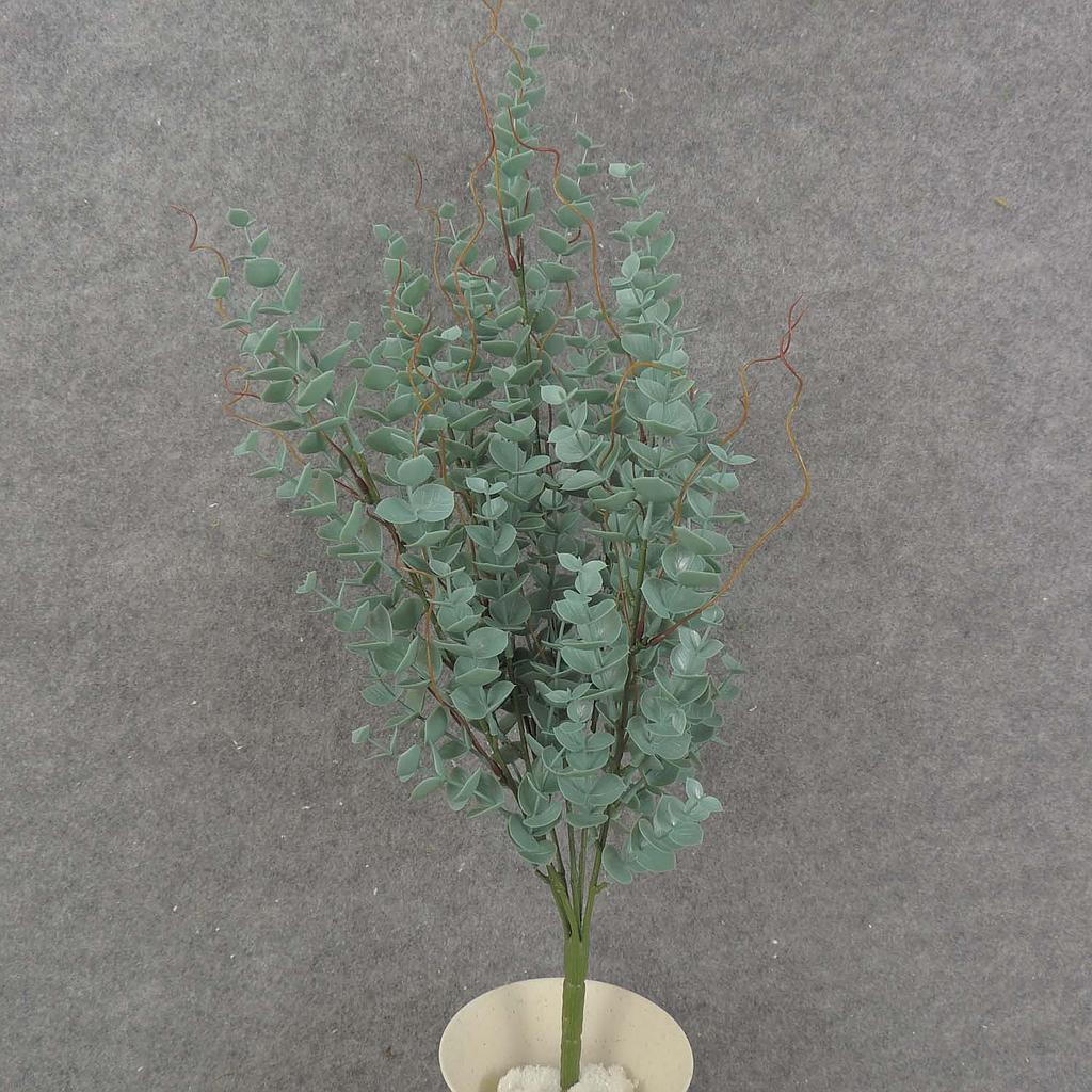 [SB8030] 20" EUCALYPTUS BUSH X7 PLASTIC DARK GREEN