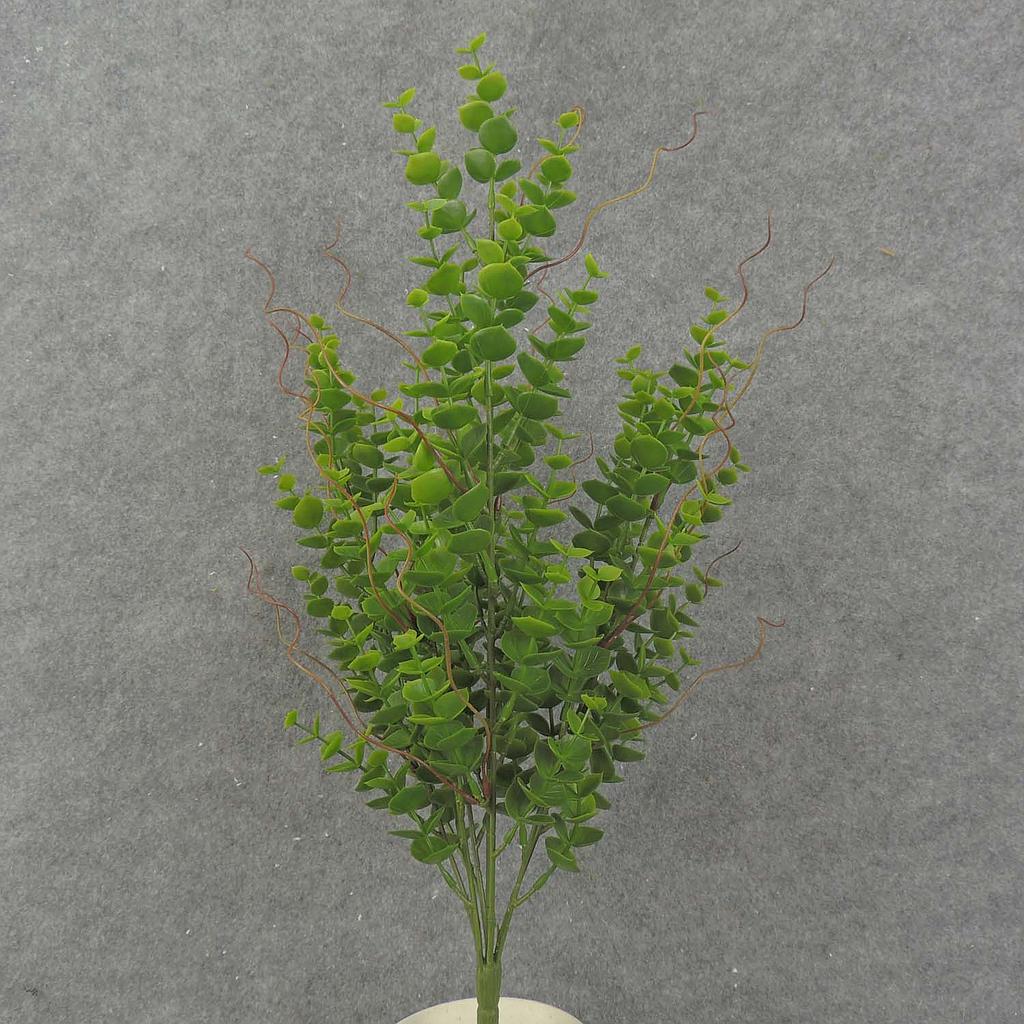 [SB8031-GRN] 20" EUCALYPTUS BUSH X7 PLASTIC GREEN