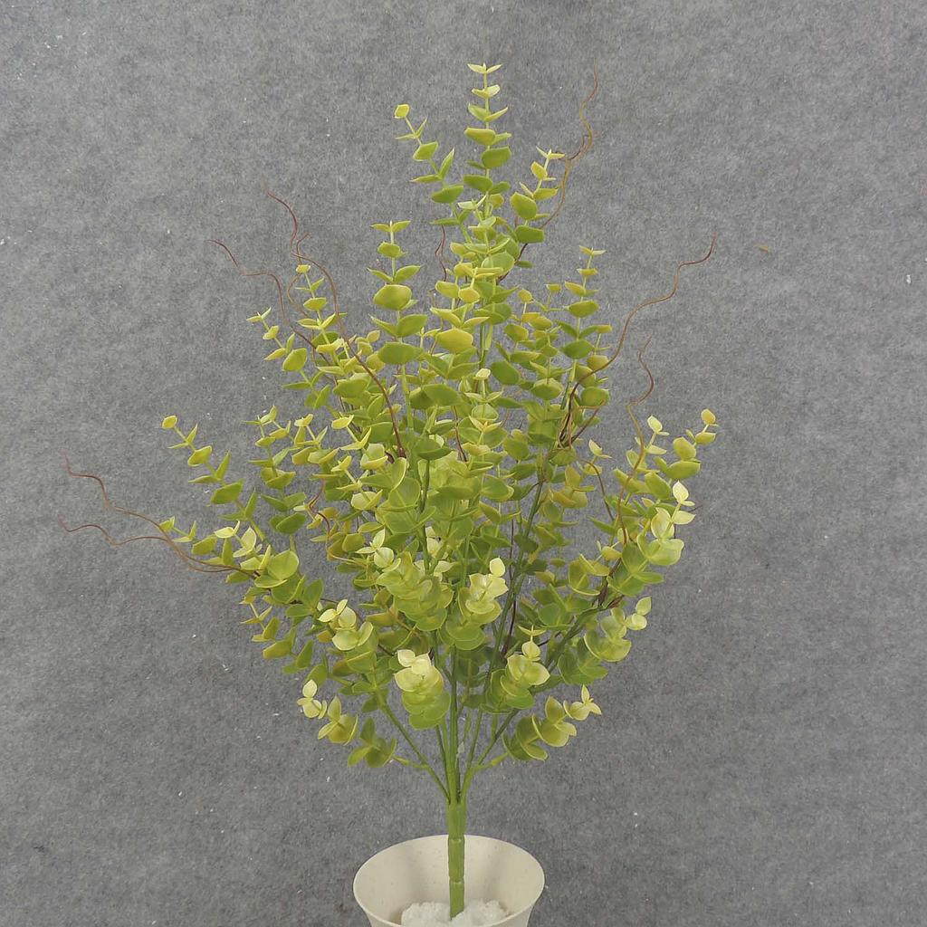 [SB8031-LGN] 20" EUCALYPTUS BUSH X7 PLASTIC LIGHT GREEN