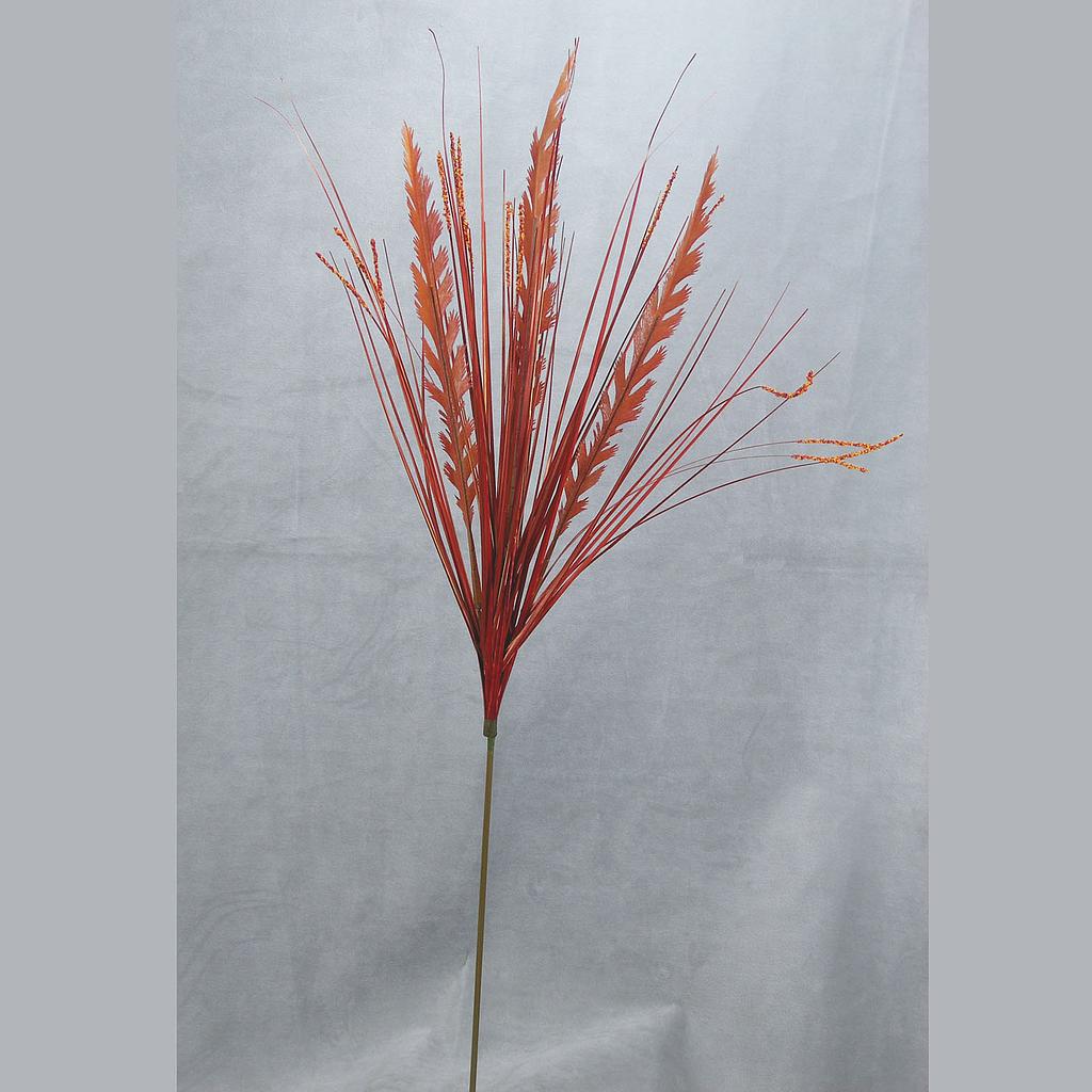 [SBF360-ROR] 33" FERN W/ONION GRASS SPRAY RED/ORANGE